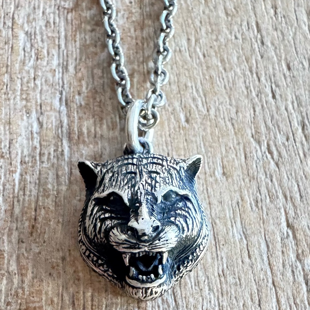 Gucci Tiger Head Sterling Silver Necklace